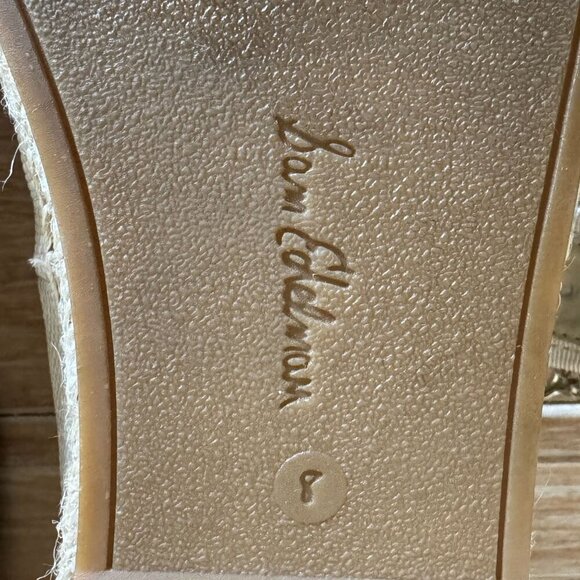 Sam Edelman Maddy Espadrille Mary Jane Light Natural Basket Weave Flats Size 8 - Picture 15 of 17